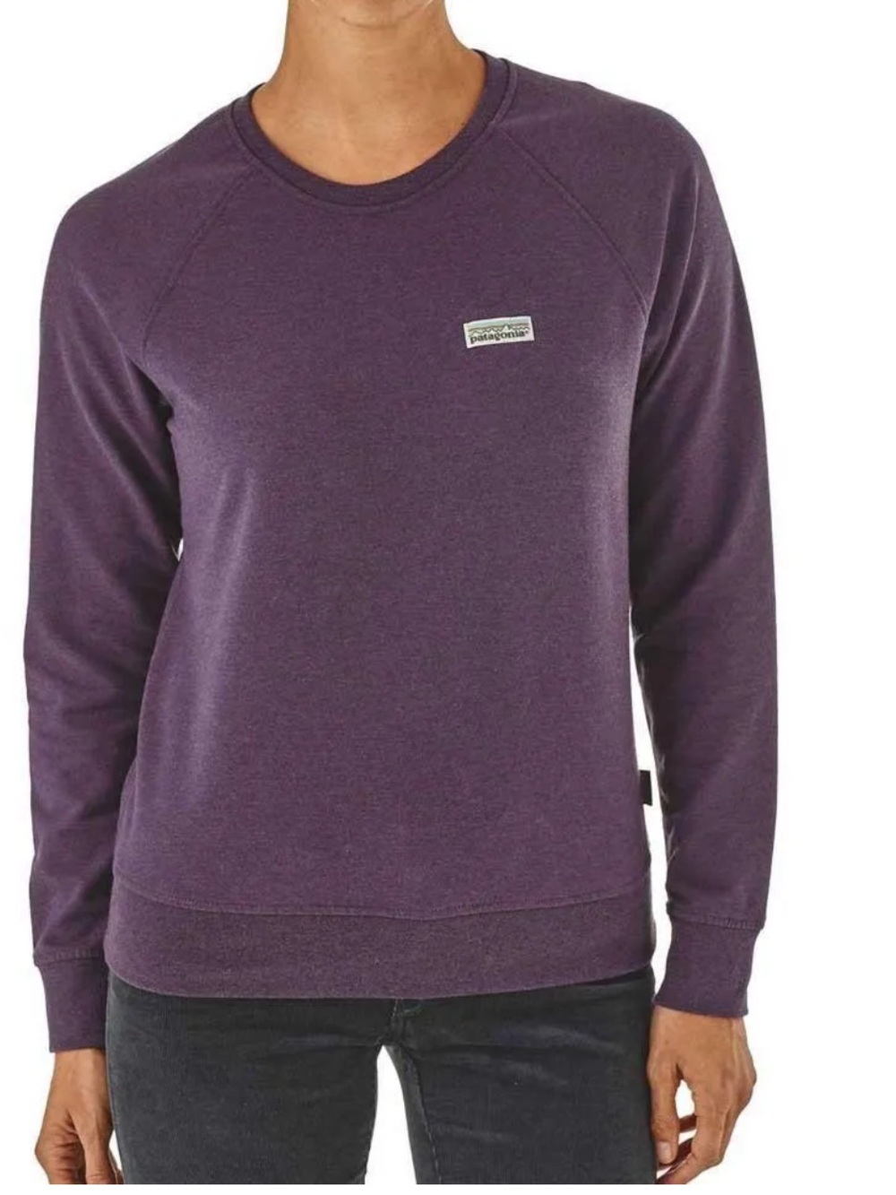 Patagonia Deep Purple Crewneck Sweatshirt with Chest Patch
